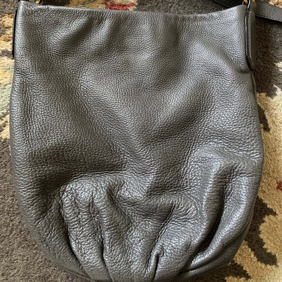 Marc By Marc Jacobs "new Q Hillier" Dark Grey Leather Crossbody Hobo - Picture 3 of 5